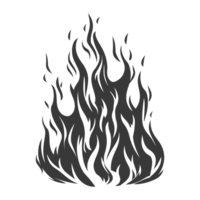 AI generated Silhouette Fire flame flare blaze black color only png