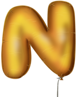 guld ballong brev en till z på transparent bakgrund png