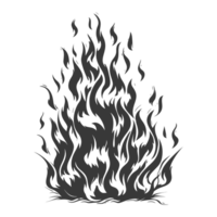 AI generated Silhouette Fire flame flare blaze black color only png