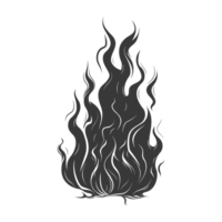 ai generato silhouette fuoco fiamma bagliore fiammata nero colore solo png