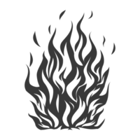 AI generated Silhouette Fire flame flare blaze black color only png