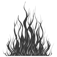 ai generato silhouette fuoco fiamma bagliore fiammata nero colore solo png