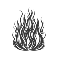 AI generated Silhouette Fire flame flare blaze black color only png