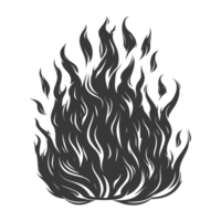 AI generated Silhouette Fire flame flare blaze black color only png