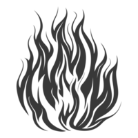 AI generated Silhouette Fire flame flare blaze black color only png