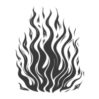 AI generated Silhouette Fire flame flare blaze black color only png