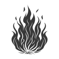 AI generated Silhouette Fire flame flare blaze black color only png