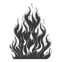 AI generated Silhouette Fire flame flare blaze black color only png