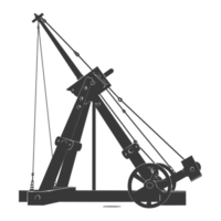 AI generated Silhouette Giant Sling Trebuchet full black color only png
