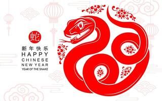 Happy chinese new year 2025 the snake zodiac sign vector