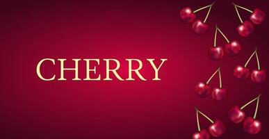 Nice Cherry Red Fruits Background Illustration Banner Design vector