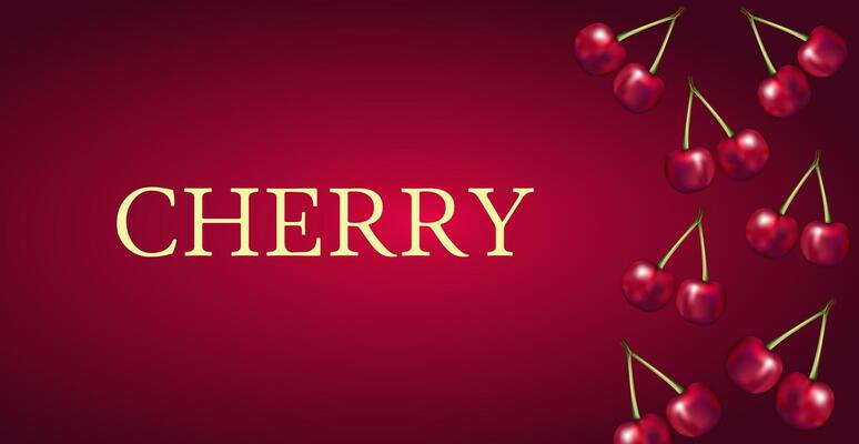Nice Cherry Red Fruits Background Illustration Banner Design