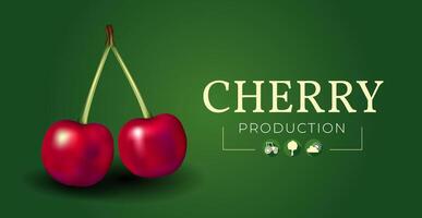 Cherry Production Banner Background Design vector