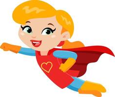 Super Hero Mom Cartoon Character Flying vector