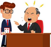 Angry Business Boss Man Firing An Employee Cartoon Characters vector