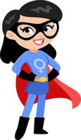 Super Hero Mom Cartoon Character. Illustration Flat Design vector