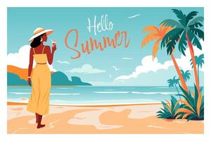 Summer and Travel concept with tropical beach vector