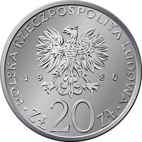 obverse Polish Money twenty zlotych coin vector