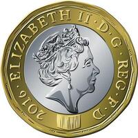 British coin one pound new 12-sided design vector