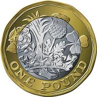 British coin one pound new 12-sided design vector