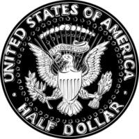 United States coin Half dollar vector