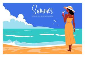 Summer and Travel concept with tropical beach vector