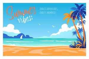 Summer and Travel concept with tropical beach vector
