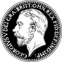 British money, coin George V farthing vector