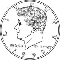 United States coin Half dollar vector