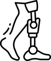 Bionic leg outline illustration vector