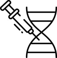 Dna injection outline illustration vector