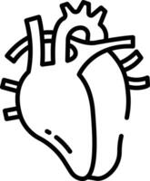 Human heart outline illustration vector