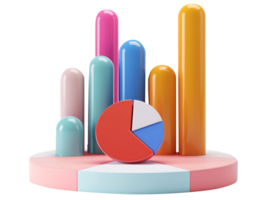 3d elemento para infografía en negocio crecimiento gráfico ilustración png