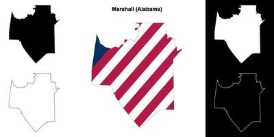 Marshall County, Alabama outline map set vector