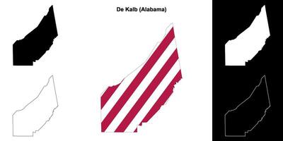 De Kalb County, Alabama outline map set vector