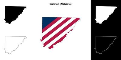 Cullman County, Alabama outline map set vector