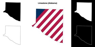 Limestone County, Alabama outline map set vector
