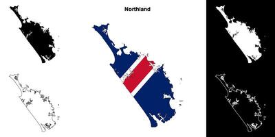 Northland blank outline map set vector