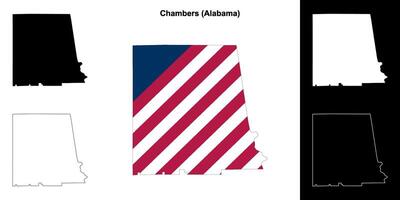 cámaras condado, Alabama contorno mapa conjunto vector