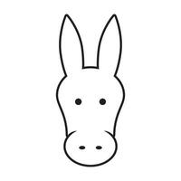 line icon head donkey isolated on white background vector