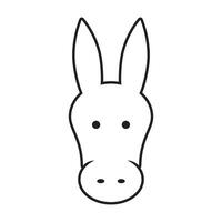 line icon head donkey isolated on white background vector