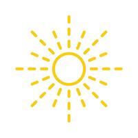 line icon symbol summer sun design flat on white baclkground vector