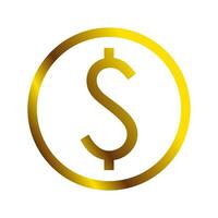 line circle icon dollar gold flat vector