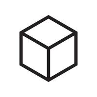 line icon cube isolated on white background vector
