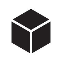 cube dimensional icon flat illustration vector