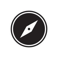 simple line circle with compass needle icon on white background vector