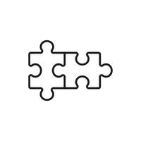 line icon puzzle isolated on white backgroud vector