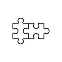 line icon puzzle isolated on white backgroud vector