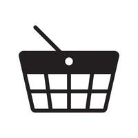 compras cesta icono plano aislado en blanco antecedentes vector