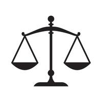 scales of justice icon flat isolated on white background vector